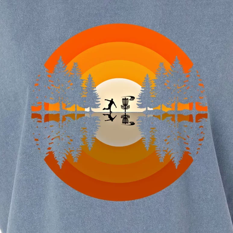 Disc Golfer Player Silhouette Forest Frolf Frisbee Golf Gift Garment-Dyed Women's Muscle Tee