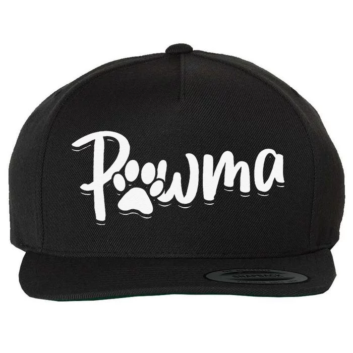 Dog Grandma Pawma Mothers Day Gifts Funny Paw Print Wool Snapback Cap