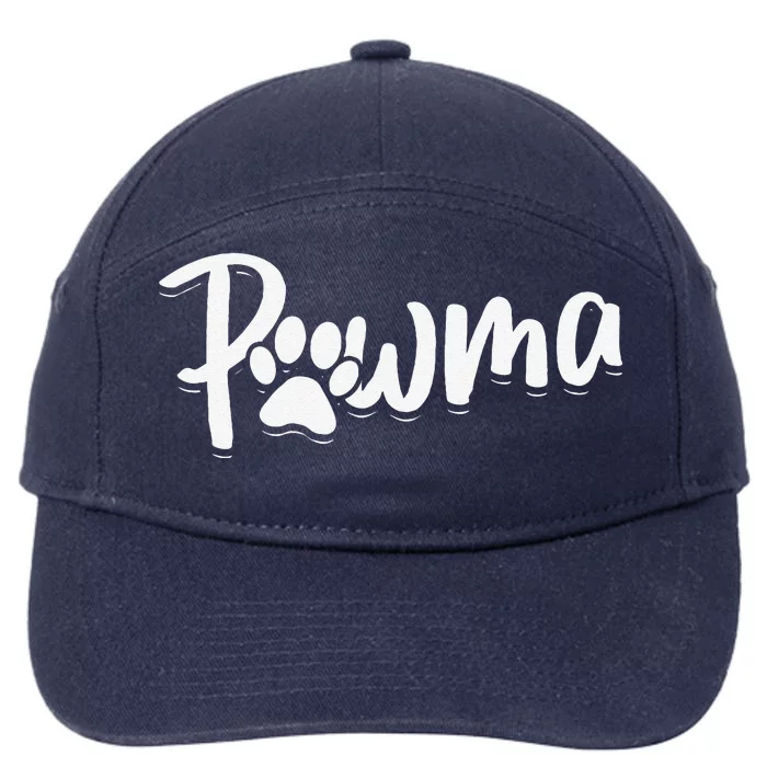 Dog Grandma Pawma Mothers Day Gifts Funny Paw Print 7-Panel Snapback Hat