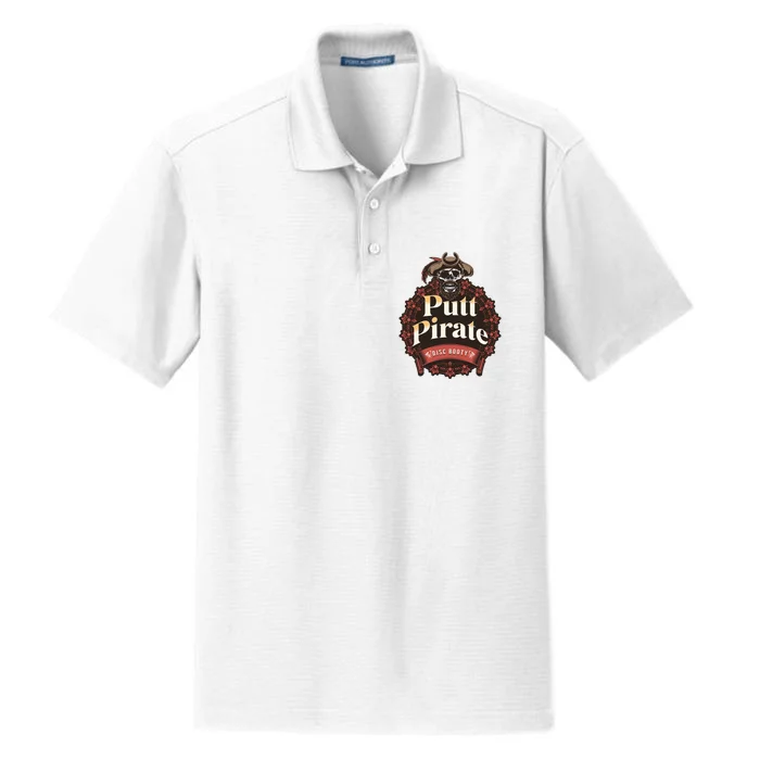 Disc Golf Putt Pirate Iii Funny Sarcastic Dry Zone Grid Performance Polo