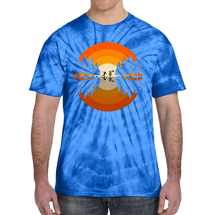 Disc Golfer Player Gift Silhouette Forest Frolf Frisbee Golf Gift Tie-Dye T-Shirt