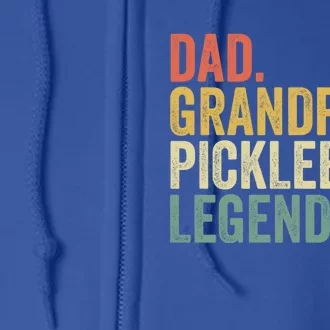 Dad Grandpa Pickleball Legend Funny Fathers Day Gift Full Zip Hoodie