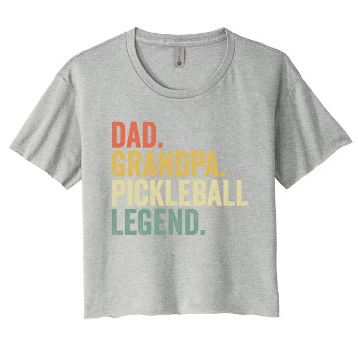 Dad Grandpa Pickleball Legend Funny Fathers Day Gift Women's Crop Top Tee