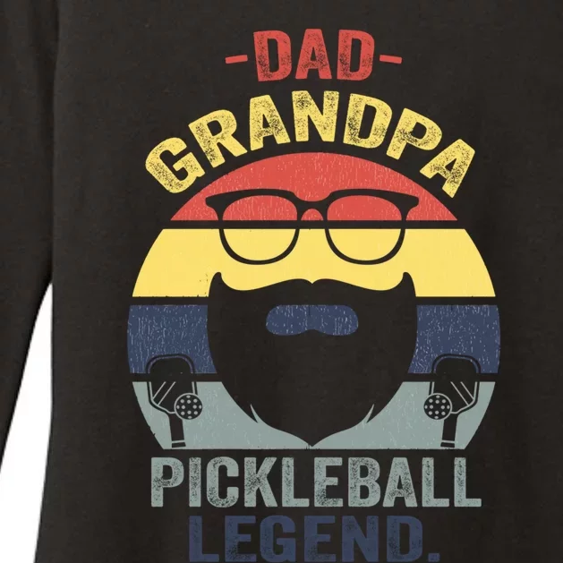 Dad Grandpa Pickleball Legend Funny Saying Fathers Day Cool Meaningful Gift Womens CVC Long Sleeve Shirt