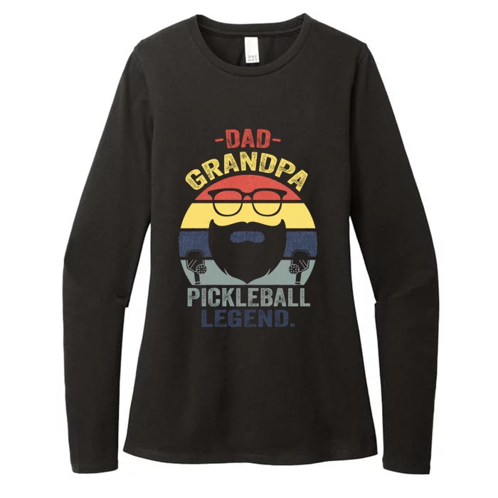 Dad Grandpa Pickleball Legend Funny Saying Fathers Day Cool Meaningful Gift Womens CVC Long Sleeve Shirt