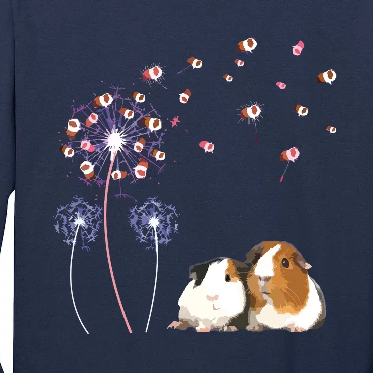 Dandelion Guinea Pig Cute Guinea Pig Floral Dandelion Spread Tall Long Sleeve T-Shirt