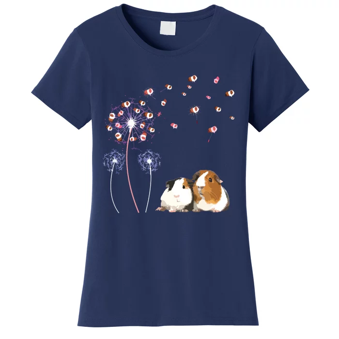 Dandelion Guinea Pig Cute Guinea Pig Floral Dandelion Spread Women's T-Shirt