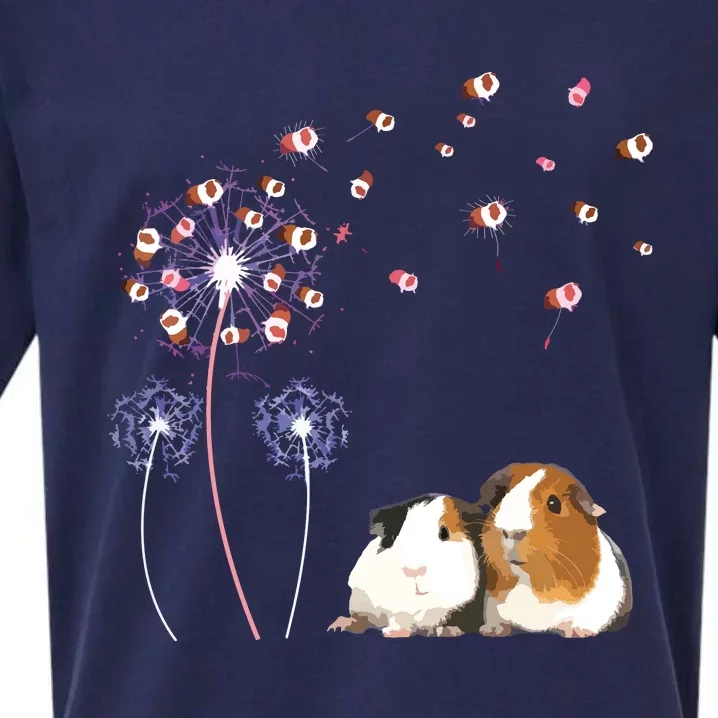 Dandelion Guinea Pig Cute Guinea Pig Floral Dandelion Spread Sueded Cloud Jersey T-Shirt