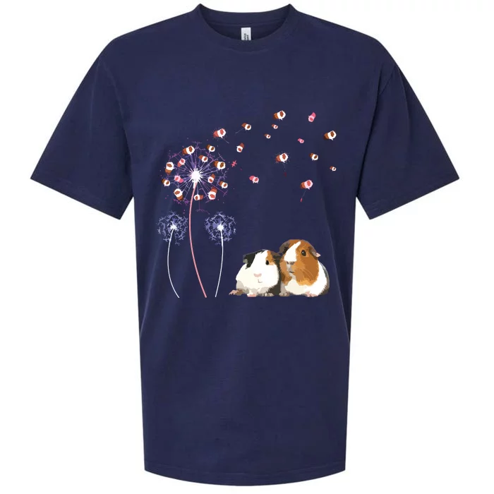 Dandelion Guinea Pig Cute Guinea Pig Floral Dandelion Spread Sueded Cloud Jersey T-Shirt