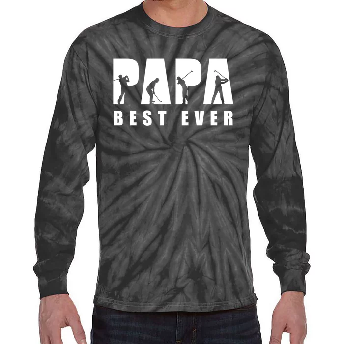 Dad Golf Papa Best Ever Golf Player Gift For Dad Father's Day Tie-Dye Long Sleeve Shirt