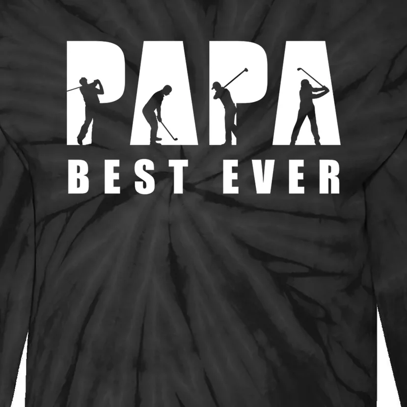 Dad Golf Papa Best Ever Golf Player Gift For Dad Father's Day Tie-Dye Long Sleeve Shirt