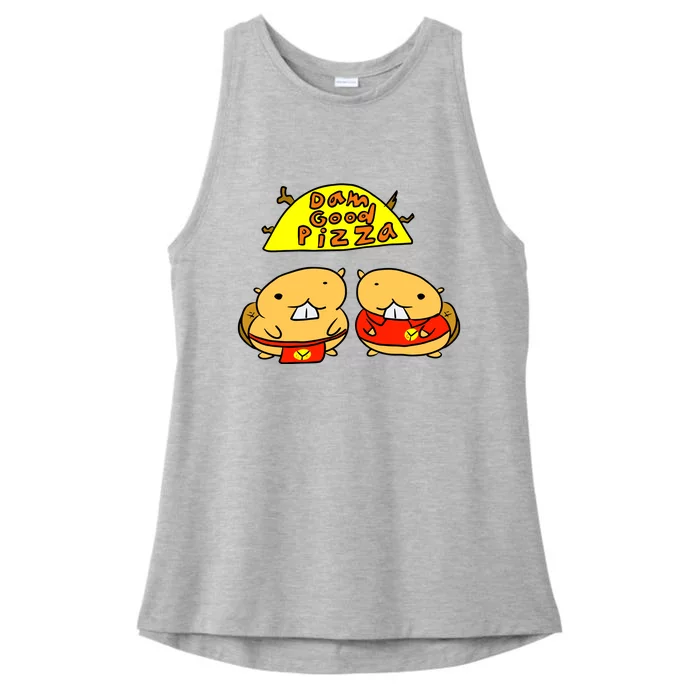 Dam Good Pizza Ladies Tri-Blend Wicking Tank