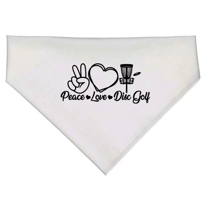 Disc Golfing Peace Love Disc Golf USA-Made Doggie Bandana