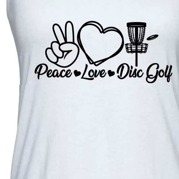 Disc Golfing Peace Love Disc Golf Ladies Essential Flowy Tank