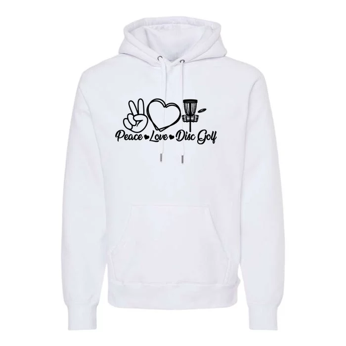 Disc Golfing Peace Love Disc Golf Premium Hoodie