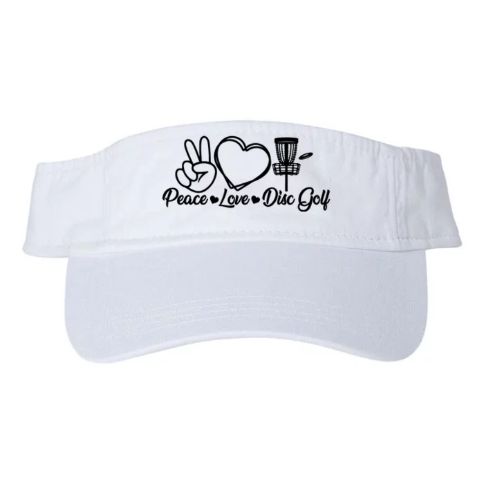 Disc Golfing Peace Love Disc Golf Valucap Bio-Washed Visor