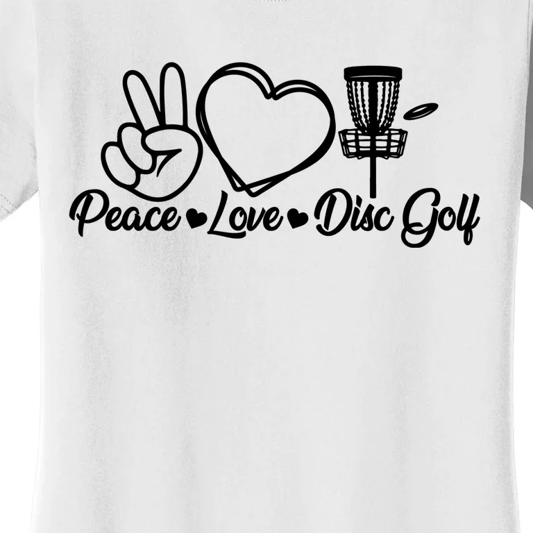 Disc Golfing Peace Love Disc Golf Women's T-Shirt