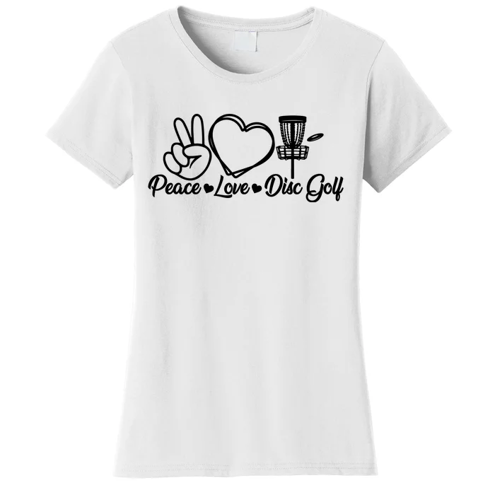 Disc Golfing Peace Love Disc Golf Women's T-Shirt