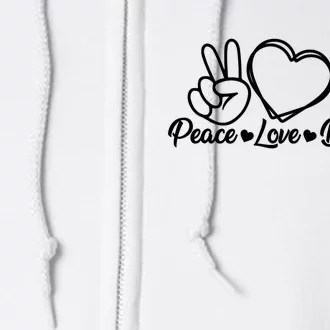 Disc Golfing Peace Love Disc Golf Full Zip Hoodie