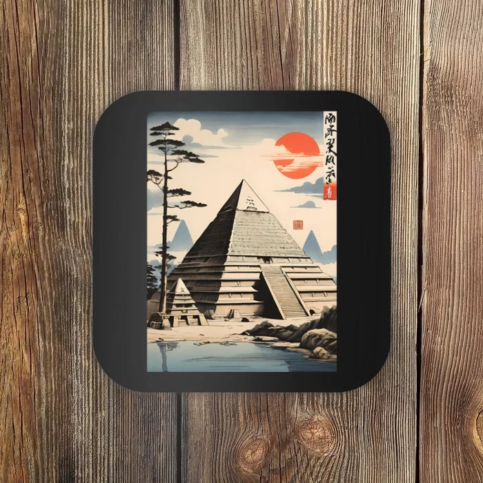 Drawing Giza Pyramid Japanes Style Coaster