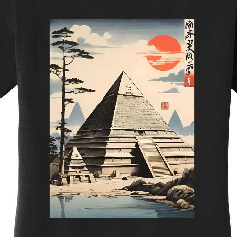 Drawing Giza Pyramid Japanes Style Women's T-Shirt