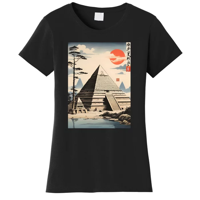 Drawing Giza Pyramid Japanes Style Women's T-Shirt