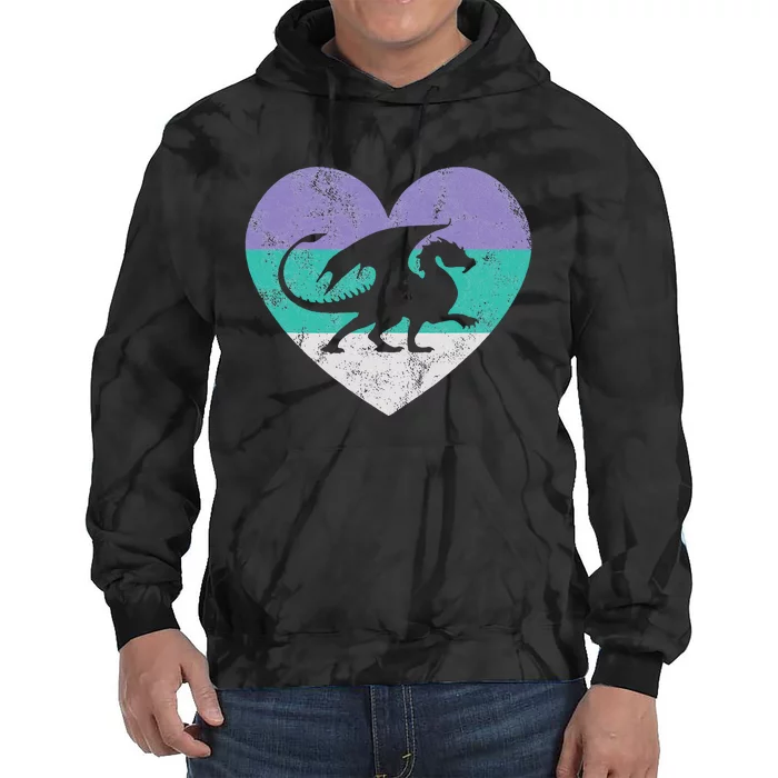 Dragon Gift Retro Cute Tie Dye Hoodie