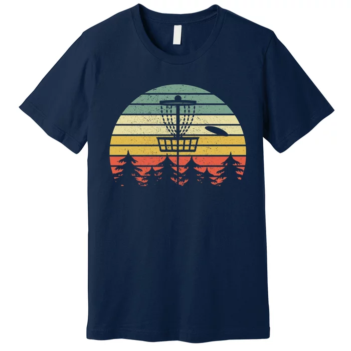 Disc Golf Retro Vintage Frisbee Design Premium T-Shirt