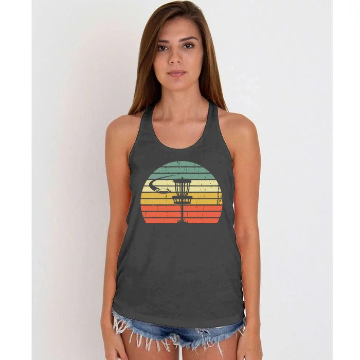 Disc Golf Retro Frisbee Golf Disc Sport Gift Women's Knotted Racerback Tank