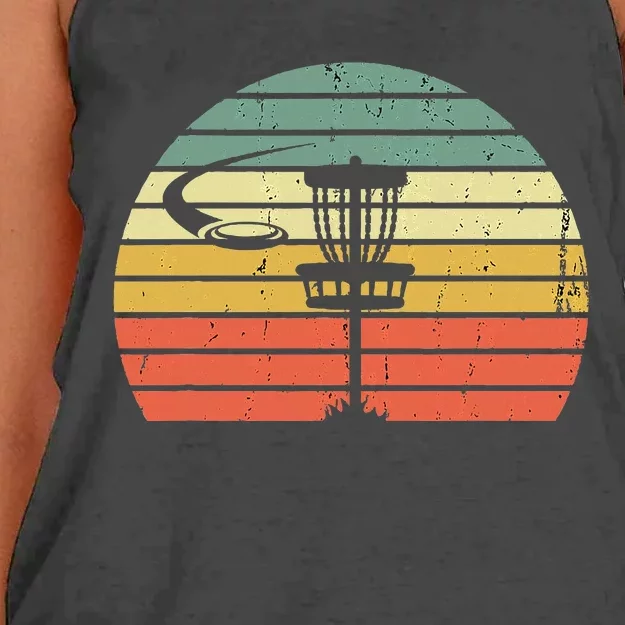 Disc Golf Retro Frisbee Golf Disc Sport Gift Women's Knotted Racerback Tank