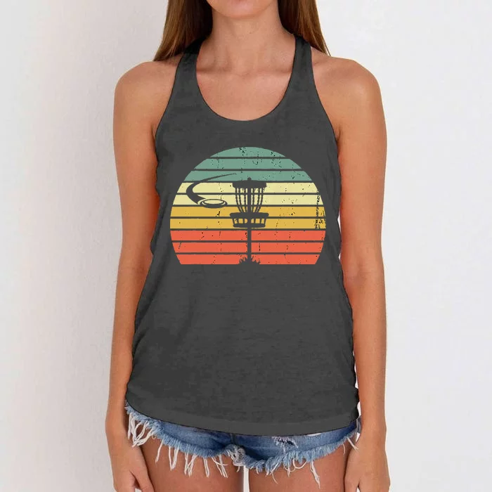 Disc Golf Retro Frisbee Golf Disc Sport Gift Women's Knotted Racerback Tank