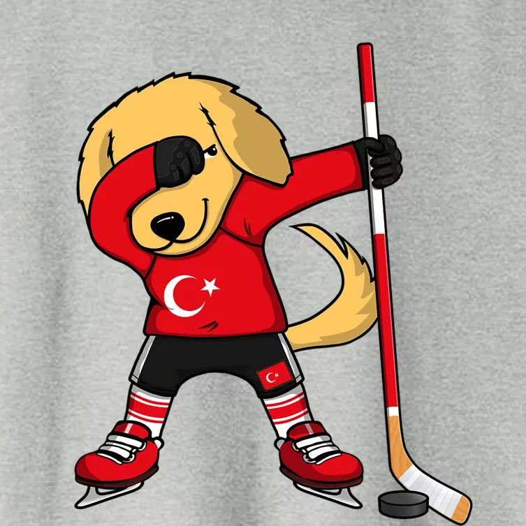 Dabbing Golden Retriever Turkey Ice Hockey Fans Jersey Sport Gift Women's Crop Top Tee