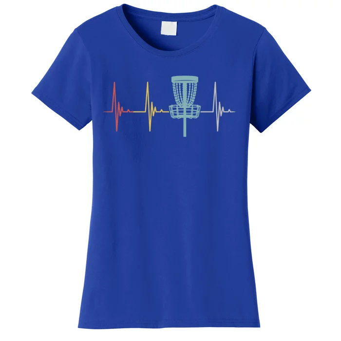 Disc Golf Retro Heartbeat Gift Frisbee Player Par Gift Idea Gift Women's T-Shirt