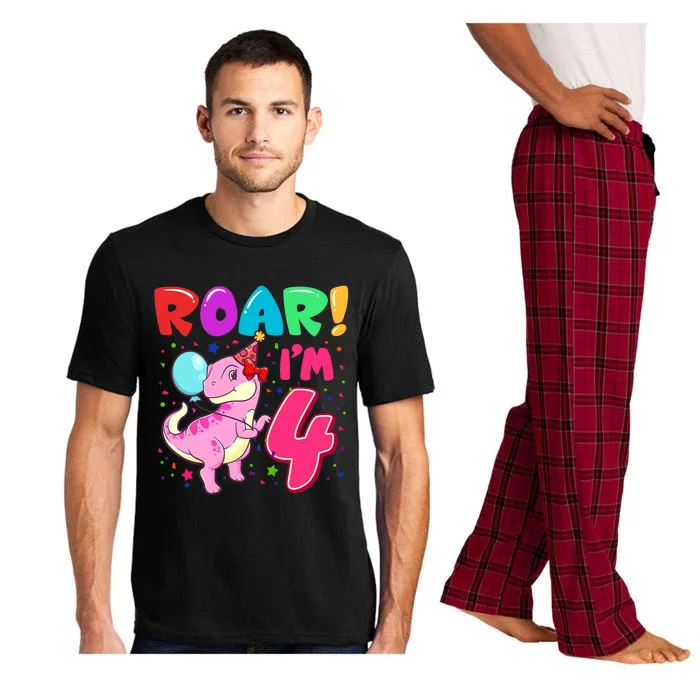 Dinosaur Girl Roar Im 4 Year Old 4th Birthday Party Pajama Set