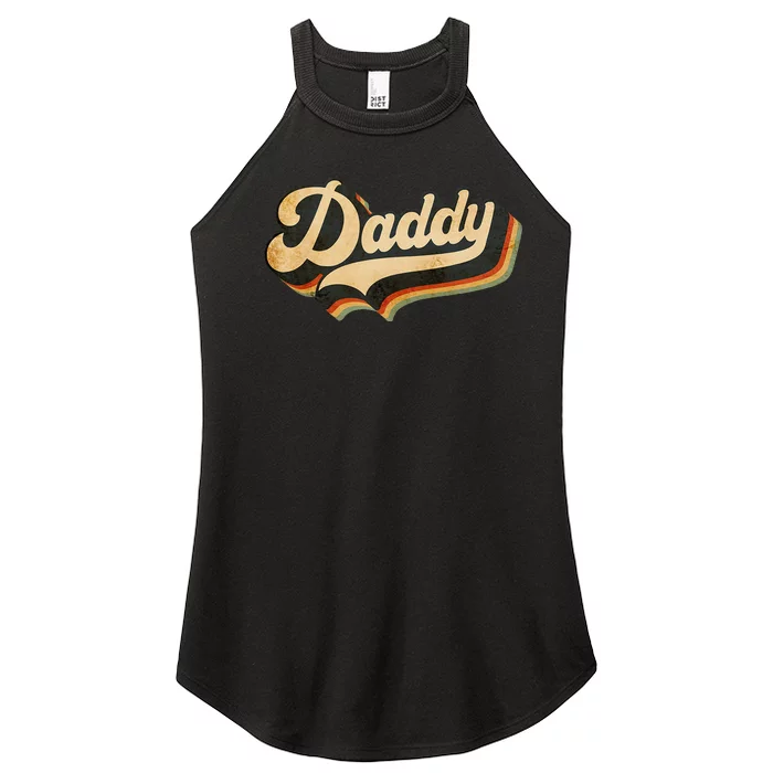 Daddy Gifts Retro Vintage Father's Day Daddy Women’s Perfect Tri Rocker Tank