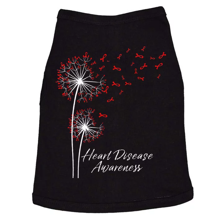 Dandelion Go Red Ribbon Heart Disease Awareness Month Doggie Tank