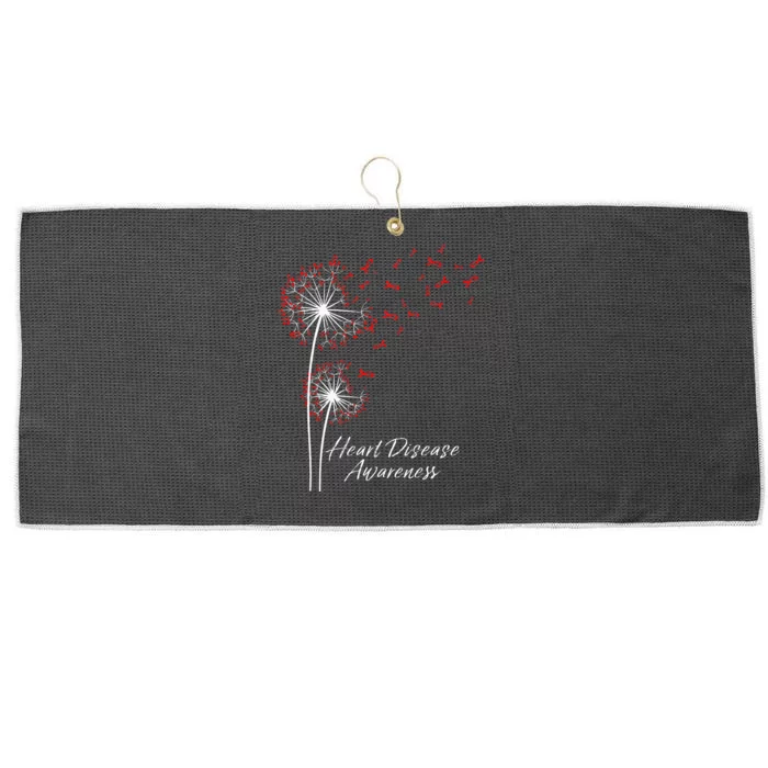 Dandelion Go Red Ribbon Heart Disease Awareness Month Large Microfiber Waffle Golf Towel