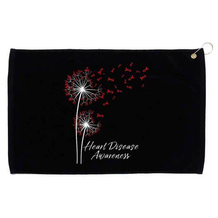 Dandelion Go Red Ribbon Heart Disease Awareness Month Grommeted Golf Towel