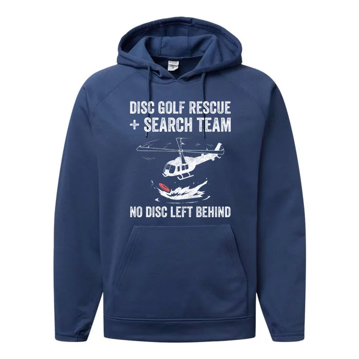 Disc Gold Rescue + Search Team No Disc Left Beind Gift Performance Fleece Hoodie