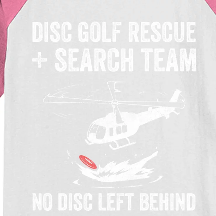 Disc Gold Rescue + Search Team No Disc Left Beind Gift Kids Colorblock Raglan Jersey