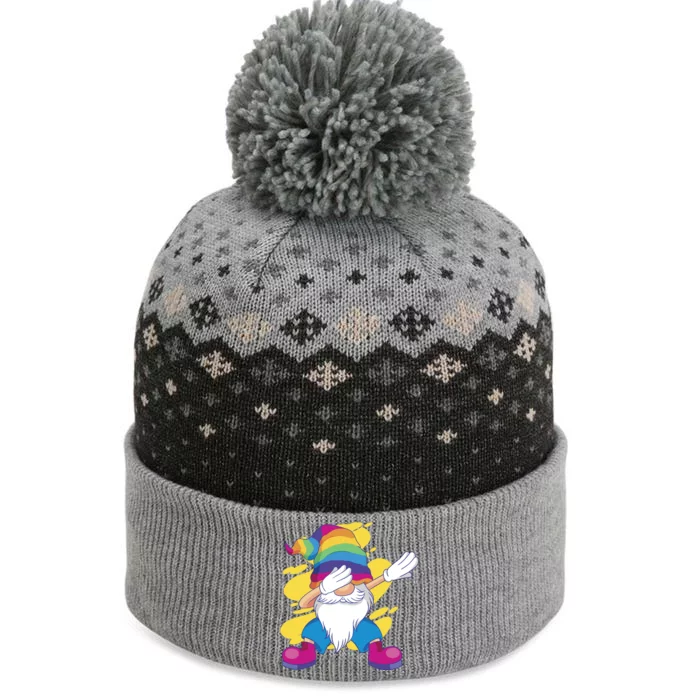 Dabbing Gnome Rainbow The Baniff Cuffed Pom Beanie