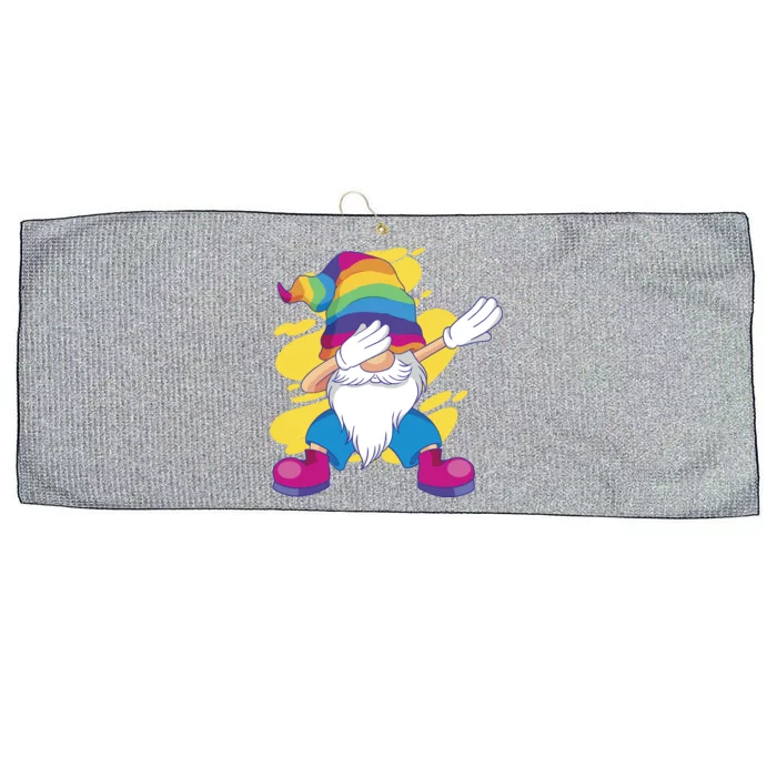 Dabbing Gnome Rainbow Large Microfiber Waffle Golf Towel