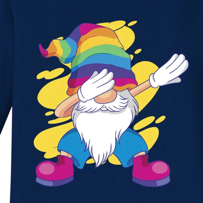 Dabbing Gnome Rainbow Baby Long Sleeve Bodysuit