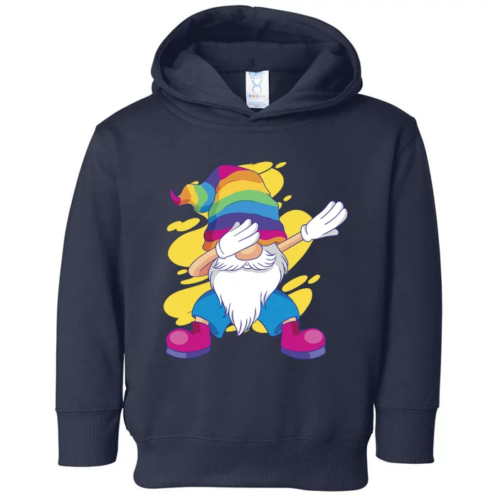 Dabbing Gnome Rainbow Toddler Hoodie