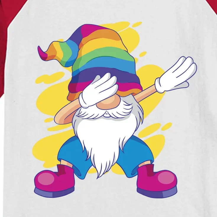 Dabbing Gnome Rainbow Kids Colorblock Raglan Jersey