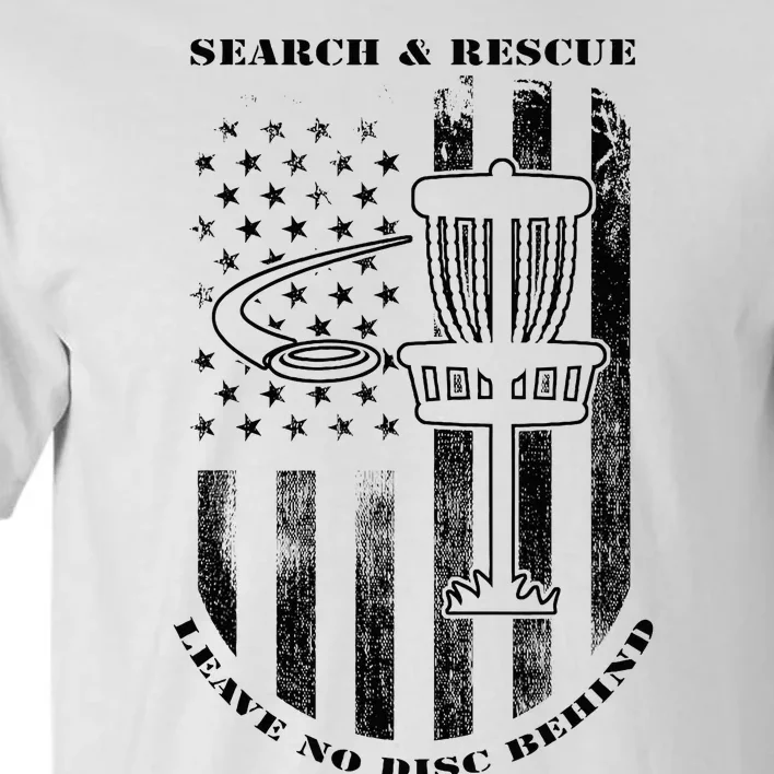 Disc Golf Rescue Squad Never Lose a Disc Black Tall T-Shirt