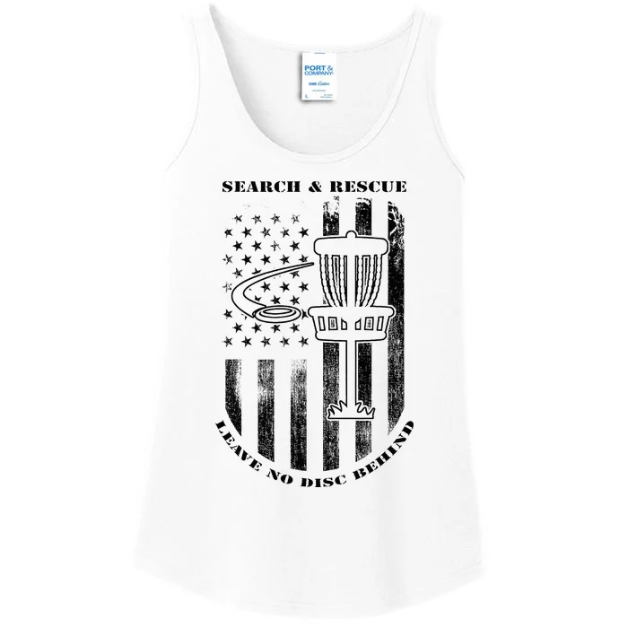 Disc Golf Rescue Squad Never Lose a Disc Black Ladies Essential Tank