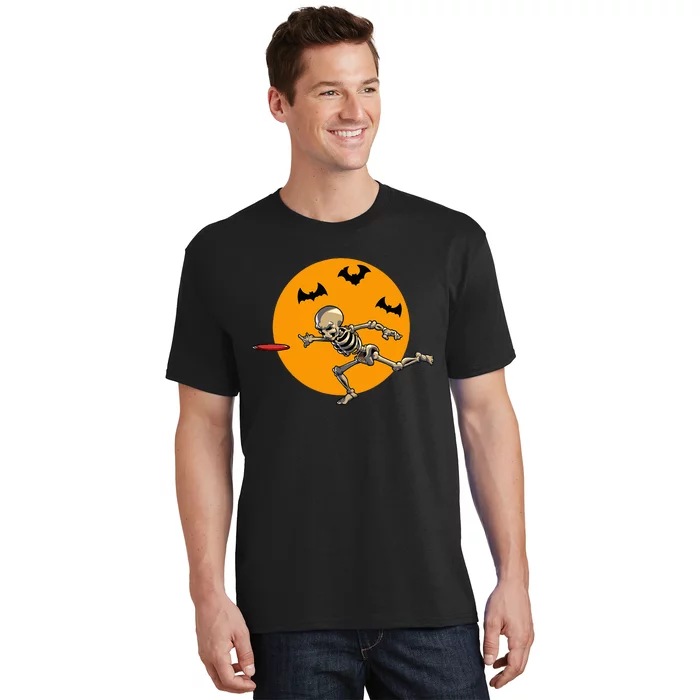 Disc Golfing Skeleton Halloween Disc Golf Halloween T-Shirt