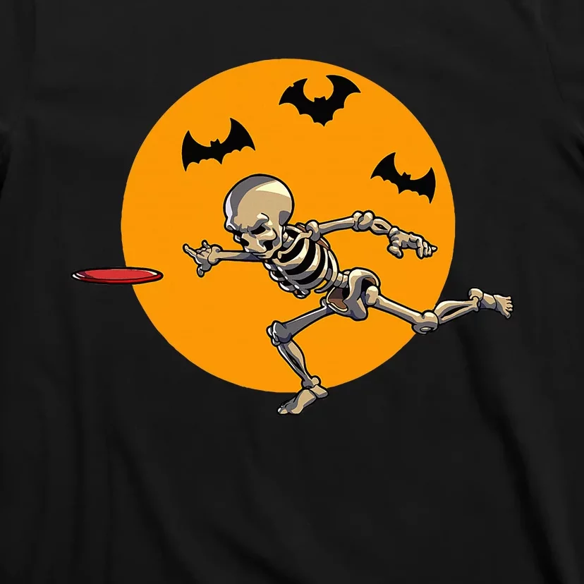 Disc Golfing Skeleton Halloween Disc Golf Halloween T-Shirt