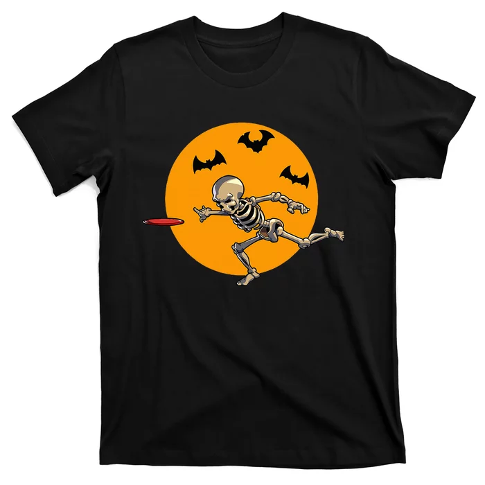 Disc Golfing Skeleton Halloween Disc Golf Halloween T-Shirt